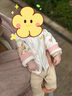 缤丽猫婴儿睡衣内衣纯棉春秋高腰护肚初生分体套装宝宝球衣秋裤打底衣服 宝宝套装-星月熊 66 实拍图