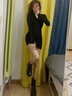 冶芷入春穿搭2025新款高级感黑色针织连衣裙子女包臀短裙 黑色针织包臀连衣裙M 实拍图