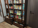 天坛家具书柜 环保实木榆木板木组合书柜 玻璃门书橱 现代新中式书柜 四门 长1590mm宽325mm高2100mm 实拍图