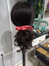 名发轩美发头模全真发学徒练手理发店假人头模特头剪发头模可烫染吹造型 16英寸【中长发】黑色系 小支架+2个鳄鱼夹 实拍图