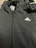 adidas休闲舒适三条纹毛圈布连帽夹克外套女装秋季阿迪达斯轻运动   黑色/白   M 实拍图