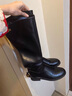 达芙妮官方长筒靴女2025秋冬新款骑士靴子女显瘦加绒长靴英伦风高筒靴女 复古黑【加绒款】 38 实拍图