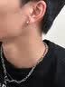戚小米磨砂耳钉男潮流个性男款耳环单只小众高级感黑色钛钢男士耳扣耳圈 黑色【单只】建议拍两只 实拍图