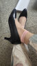 红蜻蜓女鞋春夏季通勤小皮鞋浅口细跟单鞋正装尖头高跟鞋 WDB9247黑色38 晒单实拍图