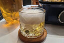 曼薇威士忌酒杯子家用水晶洋酒杯轻奢高端不倒翁旋转玻璃啤酒杯带杯垫 【混搭：2只装】钻石款+冰川款 实拍图