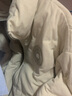 茵曼（INMAN）鸭绒九江羽绒服冬女装新款休闲立领落肩宽松外套大衣上衣 淡香杏 S 实拍图