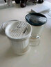 言和堂陶瓷过滤泡茶杯带防水保温加热多功能垫家用办公赠乔迁生日礼物 瑞鹤玻璃过滤泡茶杯-雅黑 实拍图