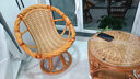 藤工匠 藤椅三件套靠背椅可旋转阳台桌椅组合客厅休闲椅转椅藤家具 B款常规三件套+送坐垫（藤面茶几） 实拍图