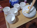 古笙记手工描金景德镇陶瓷提梁壶功夫茶具套装家用现代中式茶壶茶杯茶盘 白金梅花 实拍图