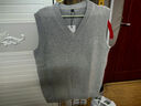 汉角 男士毛衣背心秋冬季加绒加厚保暖马甲无袖坎肩毛织纯棉V领内搭男 916浅灰色【不加绒】 XXL/180【135-150斤穿】 实拍图