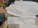 范思蓝恩法式优雅气质通勤衬衫上衣女2024夏季新款蕾丝花边小衫 白色 M 晒单实拍图