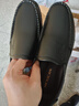 稻草人（MEXICAN）商务休闲鞋男士头层牛皮鞋男正装鞋懒人套脚大码鞋 185 黑色L 41  实拍图