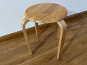 家逸凳子家用实木时尚简约圆凳坐凳餐凳弯曲木凳 原木色 实拍图