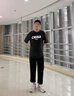 主意范（ZHUYIFAN）胖子大码230斤裤子男直筒春夏薄款工装裤潮牌大码直筒阔腿休闲裤 A022-HK23021 黑色 XL (175) 130-150斤可穿 实拍图