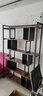 萌熙迪 轻奢书架置物架货架隔断组合落地博古多层储物架展示架办公屏风 黑架+浅胡桃色 5层100长30宽152高 实拍图