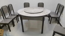 上林春天 岩板餐桌 实木餐桌椅组合现代简约伸缩折叠圆桌吃饭桌子餐厅家具 意大利灰-黑灰框架【木椅】 1.35m 一桌八椅 实拍图