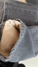 猎堰男装加绒牛仔裤男士秋冬款加厚保暖修身小脚休闲加棉冬季长裤子男 917灰色 加绒 32 [二尺五] 实拍图