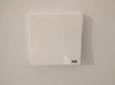 ABB开关面板 轩致系列无框86型曲面开关雅典白墙壁面板家用 单开单控 曲面 实拍图