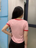 蝗裳一族女士T恤2024夏季新款韩版圆领简约百搭修身显瘦洋气上衣短袖t恤女 粉色 M 建议90-100斤 实拍图