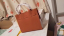 卡里普斯（CALYPSO）头层牛皮手提包2026情人节真皮女包大气单肩斜挎包通勤托特妈妈包 黄棕色 实拍图