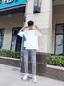 马克华菲（MARK FAIRWHALE）牛仔裤男夏季新款休闲裤潮牌男裤直筒时尚裤子男裤 浅蓝 31 实拍图