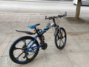 飞鸽（FG FLYING PIGEON） 折叠山地自行车成人男女学生青少年变速便携轻便双减震山地车 黑蓝26寸六刀轮轴承+指拨+大礼包 27速顶配升级（0-8公里代步） 实拍图