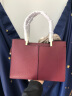 尔羊奴（ERYONOU）牛皮包包女款2025新真皮女包生日礼物送妈妈包手提斜挎包结婚包 酒红色+雅杏丝巾 实拍图