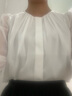 尚都比拉时尚洋气圆领七分袖雪纺衫女秋高级少女感气质通勤上衣 白色 M 实拍图