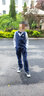 萝卜呗呗儿童西装套装男童礼服西装钢琴主持演出服花童礼服钢琴表演服西服 藏蓝色马甲+裤子+衬衫+领结 150 建议体重58-68斤 实拍图