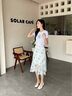 纯迩夏季时尚雪纺连衣裙套装女2025新款女装碎花小个子夏天提花气质裙 青草绿 L 实拍图