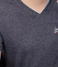 浩远刺绣V领短袖T恤男士青年夏季短袖t恤修身男装半袖上衣 810-深灰 XXXL（145-160斤） 实拍图