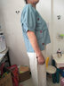 舒芳蝶棉麻连衣裙女2025新款夏装韩版时尚气质减龄阔腿两件套装裙子夏天 上蓝+下米 L 实拍图