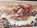 鸿怡轩 山水画办公室客厅新中式装饰画风景画靠山图挂画现代沙发背景墙风景壁画书房茶室字画国画 款式五：《鸿运当头》 四尺实木装框：165*85cm【有机玻璃】 实拍图