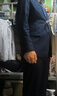罗蒙高端免烫抗皱西服套装男士商务休闲婚礼正装西服外套上衣服男装 藏青(西服+西裤+衬衫+大礼包) 4XL 实拍图