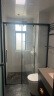 东鹏（DONGPENG）淋浴房三联动推拉门一字形卫生间隔断干湿分离玻璃浴室隔断沐浴房 雅黑缓冲1.4-1.49/2米高|极窄 升级1.0壁厚不锈钢+2cm极窄边框 实拍图