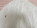 茵曼（INMAN）时尚绣花立领衬衫洋气宽松休闲长袖衬衣 米白色-第二批 L （裤子 28码） 实拍图