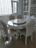 银拱门欧式大理石餐桌椅组合实木餐桌家用圆形简欧小户型法式圆桌带转盘 1.2米 大理石圆桌+4把椅子 实拍图
