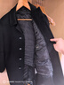 雅戈尔（YOUNGOR）男装大衣男单排扣外套修身版商务大衣羊毛混纺羽绒内胆 VYSY015110AFY黑色 L 175/96A 实拍图