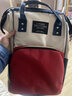 微光里妈咪包干湿分离双肩包大容量保温学生书包手提包多功能收纳旅行包 妈咪包双肩包【米白配红】 实拍图