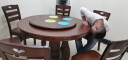 中巢  实木圆桌电磁炉餐桌椅组合带转盘实木餐桌椅现代新中式圆形饭桌 黑色 1.2m一桌6椅+0.8m转盘 实拍图