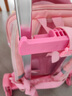 中小学生书包拉杆架书包通用男女爬楼梯可折叠六轮手拉拖车架子 黑色加高加宽大轮（可折叠爬楼） 实拍图
