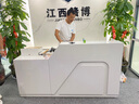 格调榛品 收银台带灯款简约现代柜台桌服装店铺美容院公司前台订制吧台桌 白色+白色（UV亮款）带灯款 100*60*100 实拍图