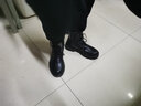 井迈【牛皮】马丁靴男中帮英伦秋冬款增高黑色高帮皮鞋机车工装短靴子 黑色高帮拉链【四季款】 42 码（=运动鞋43） 实拍图