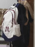 丛林鸟书包女高中大学生美式复古大容量背包韩版潮流百搭初中生双肩包男 白配红蓝【小狗+链徽章随机】 实拍图