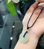 中国黄金（CHINA GOLD）和田玉平安扣吊坠男女款玉坠玉佩情侣玉石项链七夕情人节生日礼物 平安扣约20mm红绳可调节/进口冰丝棉绳 实拍图