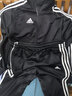 阿迪达斯 （adidas）运动套装男秋季外套长裤两件套跑步运动套装 黑白 S  实拍图
