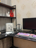 蔓斯菲尔 转角电脑桌电竞桌台式家用转角书桌书架组合办公桌写字台 碳纤维色左款140x100+置物架90CM L型宽大桌面  实拍图