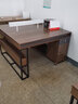 众慨办公桌椅组合职员桌办公室简约现代工业风工位卡座员工屏风办工桌 深胡桃色双人位（含柜不含椅) 实拍图