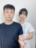 BINYUXD【高品质三件】莫代尔棉冰丝t恤男士短袖夏季纯色打底体恤衫速干T 1.白+黑+铁灰 XL ( 建议110-130斤) 实拍图