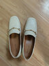 百丽（Belle）情人节礼物【92系列】粗跟乐福鞋女商场通勤百搭牛皮高跟鞋BZ521 米白 39 (245mm) 实拍图